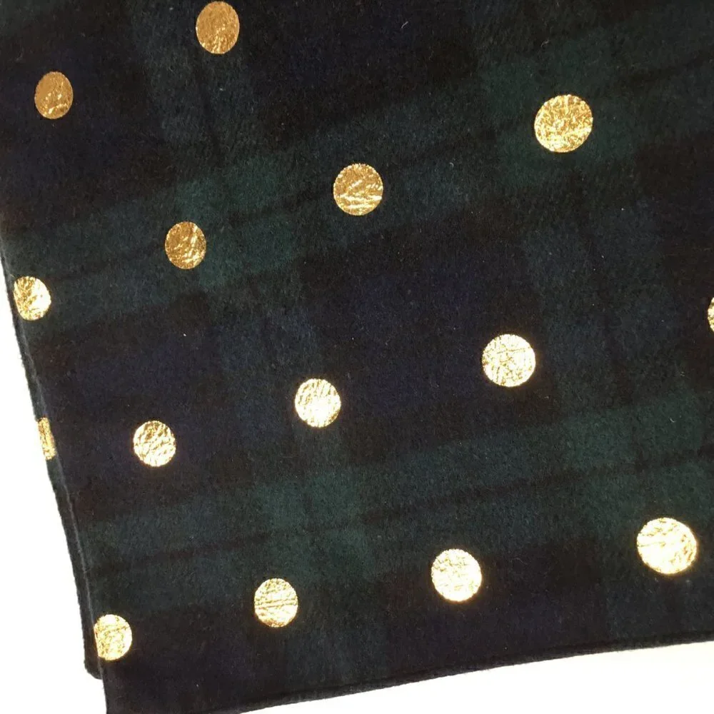 The Prairie Placemats NWT by Rachel Ashwell NEW Set of 4 Plaid Gold Polka Dot